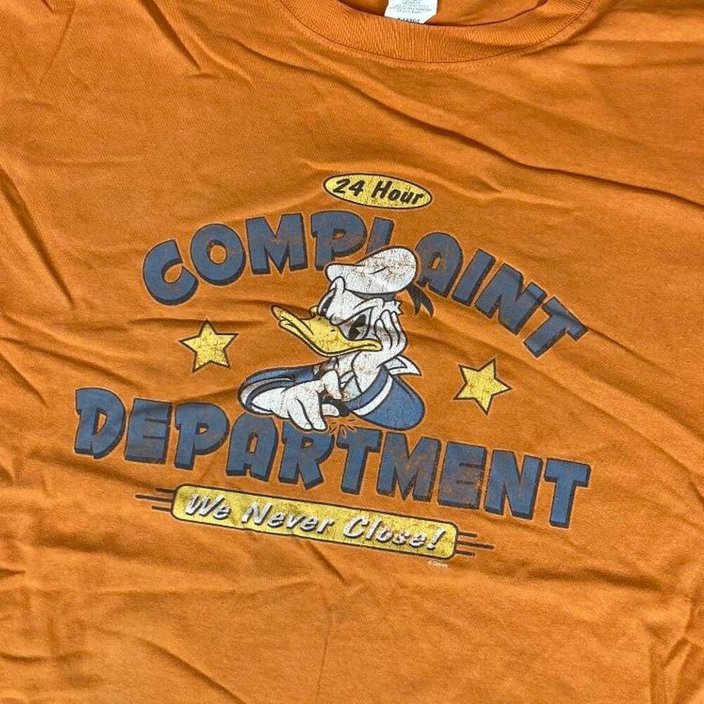 Disney Donald Duck ‘Complaint Department’ Orange T-Shirt